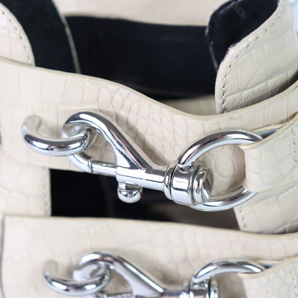 NWOT Rebecca Minkoff Seavie Lobster Clip Croc-embossed Leather Ankle Booties 9 - Picture 6 of 10